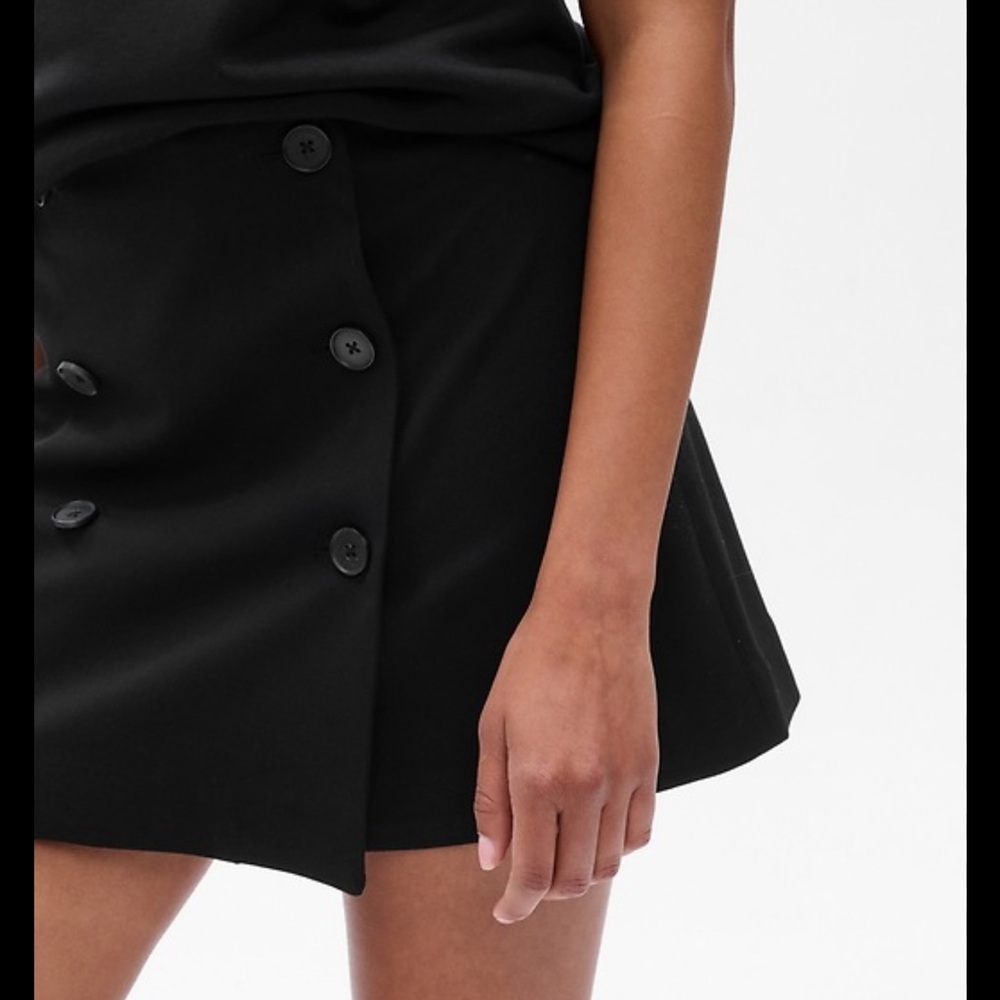 gap button front mini skirt black size 18